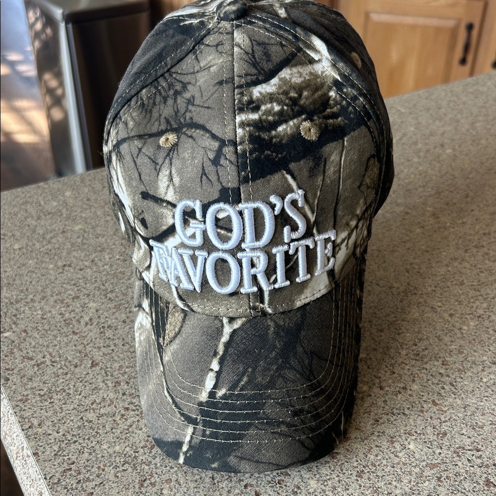 Camouflage Cap with Embroidered Text